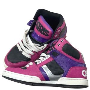 Osiris Womens 8.5 Pink and Purple Skate Shoes NYC 83 SLM